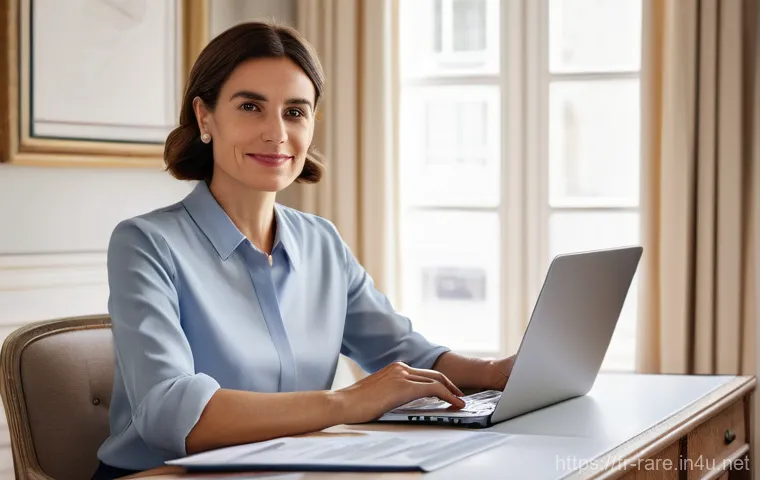 난치성 장애 의료보험 혜택 - **Prompt:** A detailed, realistic portrait of an adult woman in her late 30s, dressed in smart-casua...